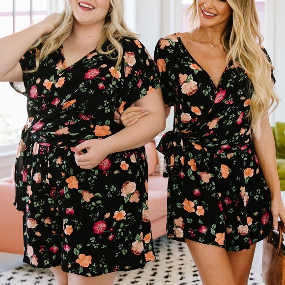 Dash of Pink Pants - Floral Rush Romper